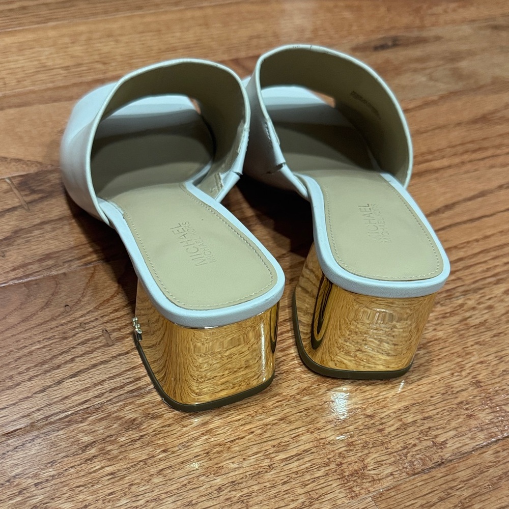 Michael Kors Cream and Gold Mules - Picture 4 of 4